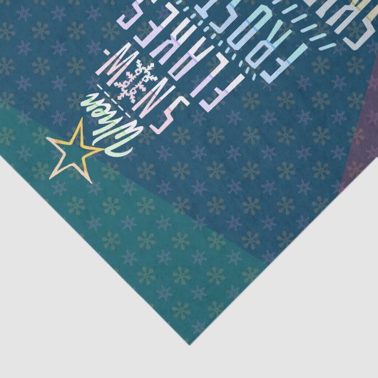 Winterurlaub Weihnachtsbaum Schneeflocken Gedicht Seidenpapier (Ausschnitt)