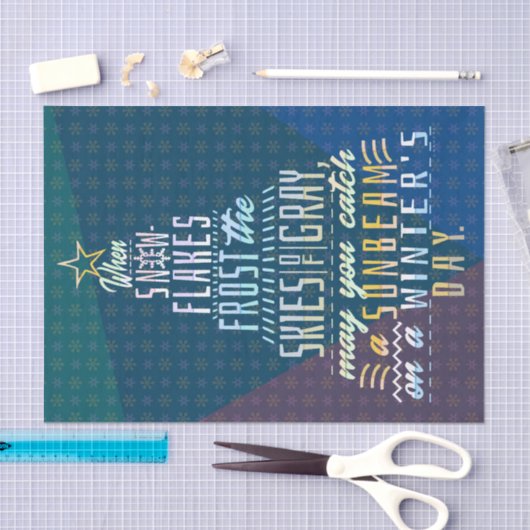 Winterurlaub Weihnachtsbaum Schneeflocken Gedicht Seidenpapier (Handwerk)