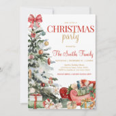 Winterurlaub Weihnachtsbaum Weihnachtsbaum Party Einladung (Vorderseite)