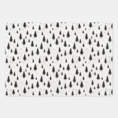 Winterurlaub Weihnachtsbäume schwarz-weiß Geschenkpapier Set (Vorderseite 3)