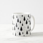 Winterurlaub Weihnachtsbäume schwarz-weiß Kaffeetasse (VorderseiteRechts)