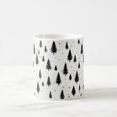 Winterurlaub Weihnachtsbäume schwarz-weiß Kaffeetasse (Mittel)