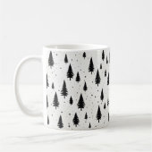 Winterurlaub Weihnachtsbäume schwarz-weiß Kaffeetasse (Links)