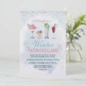 Winterurlaub Weihnachtscocktail-Party Einladung (Stehend Vorderseite)