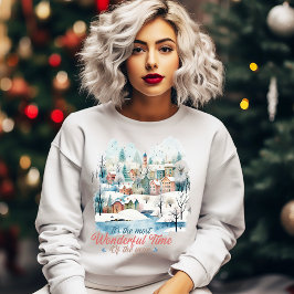 Winterurlaub Weihnachtsdorf Sweatshirt