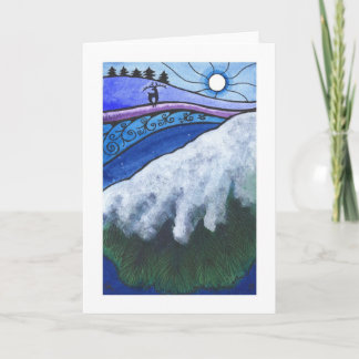 Winterurlaub-/Weihnachtskarte, "entfernte Rotwild Feiertagskarte