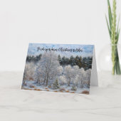 Winterurlaub Weihnachtskarte für Eis und Schneebäu Karte (Vorderseite)