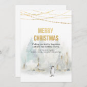 Winterurlaub Weihnachtskarte Watercolor (Vorne/Hinten)