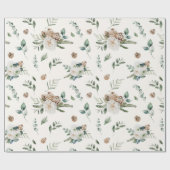 Winterurlaub Weißer Blumenstrauß Pineca Geschenkpapier (Flach)