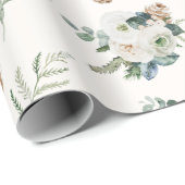 Winterurlaub Weißer Blumenstrauß Pineca Geschenkpapier (Rolleneckpunkt)