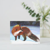 Winterurlauber (Red Fox) Postkarten (Stehend Vorderseite)