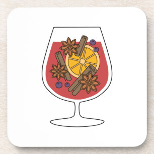 Winterurlaubscocktail mit Gewürzen zeichnend Getränkeuntersetzer