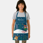 Winterurlaubsdruck mit Name und Niedliche Tiere Schürze (Insitu)