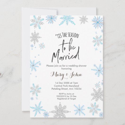 Winterurlaubsdusche Einladung (Vorderseite)