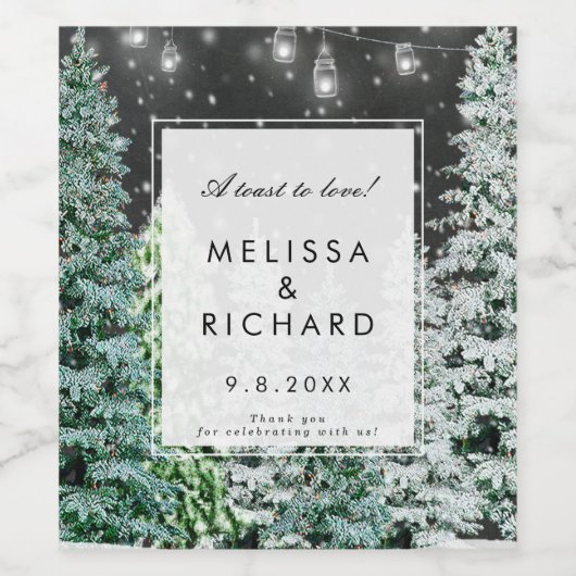 Winterurlaubsflasche Polterabend Weinetikett (Einzelnes Label)