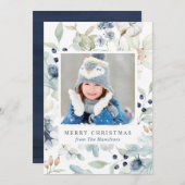 Winterurlaubsflora mit Foto Feiertagskarte (Vorne/Hinten)