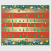 Winterurlaubsgeschenke Dekoration Weihnachtsbaum Geschenkpapier (Flach)