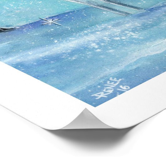 Winterurlaubsgöttin mit Hirschposter von Renee Poster (Ecke)