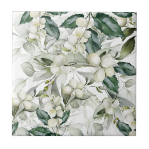 Winterurlaubsholz zweigt grünes Muster ab Fliese