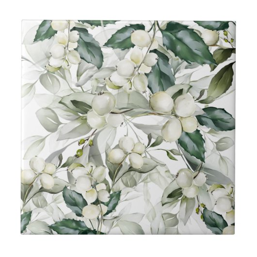 Winterurlaubsholz zweigt grünes Muster ab Fliese (Vorderseite)