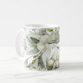 Winterurlaubsholz zweigt grünes Muster ab Kaffeetasse (Vorderseite Links)