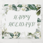 Winterurlaubsholz zweigt grünes Muster ab Schaumweinetikett (Einzelnes Label)