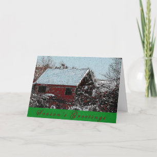 Winterurlaubskarte Hütte Feiertagskarte