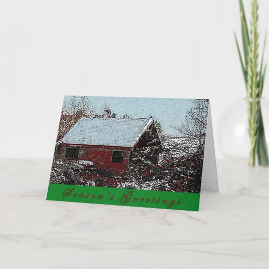 Winterurlaubskarte Hütte Feiertagskarte (Vorderseite)