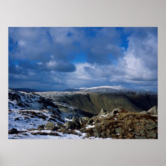 Winterurlaubskarte Ullscarf und Skiddaw Poster (Vorne)