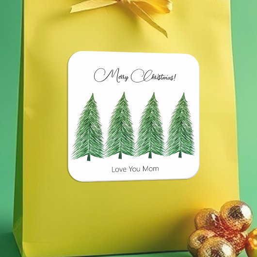 Winterurlaubsland Schönheit Quadratischer Aufkleber