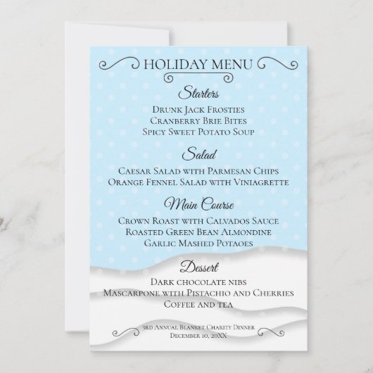 Winterurlaubsmenü zum Herunterladen Einladung (Vorderseite)