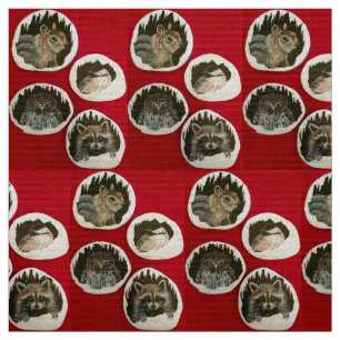 "Winterurlaubstiere" Stoff