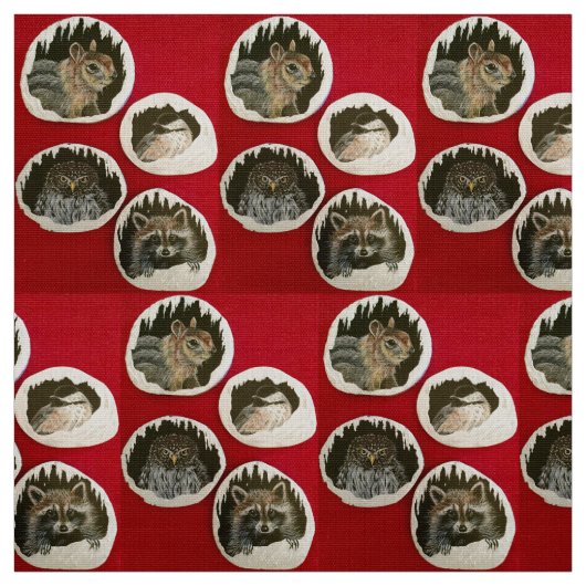 "Winterurlaubstiere" Stoff (Muster)