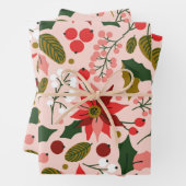 Winterurlaubsverpackungspapier Poinsettia Geschenkpapier Set (Beispiel)