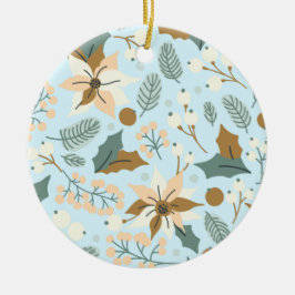 Winterurlaubsverzierung in Poinsettia Keramik Ornament