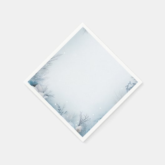 Winterurlaubszeit im Party eisig und schneebedeckt Serviette (Ecke)