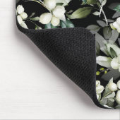 Winterurlaubszweige mit schwarzem Muster Mousepad (Ecke)