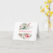 Winterurlaubszweige RED BERRY Karte (Gelbe Blume)