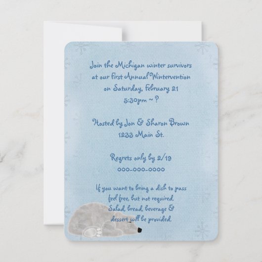 Wintervention Polar-Party Einladung (Rückseite)