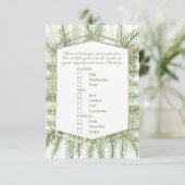 Winterveranstaltung "Feinschmecker" Grün Evergreen Begleitkarte (Stehend Vorderseite)