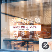 Winterverkauf, große Schneeflocken Fensteraufkleber (Café-Fenster)