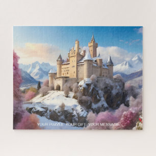 Winterverzauberung: Burg im Schneegebiet Puzzle