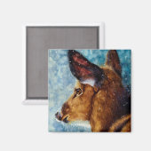 Winterverzauberung - Hirschmagnet Magnet (Vorderseite/Rückseite)