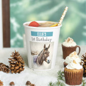 Wintervibes Donkey - 1. Geburtstag - Pappbecher