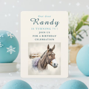 Wintervibes Donkey - Einladungskarte zum Geburtsta Einladung