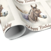 Wintervibes Donkey - Geburtstag Geschenkpapier (Rolleneckpunkt)