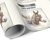 Wintervibes Donkey - Geburtstag Geschenkpapier (Rolleneckpunkt)