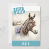 Wintervibes Donkey Geburtstagskarte Feiertagskarte (Vorderseite)