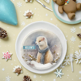 Wintervibes Ermine - Geburtstagsparty - Pappteller