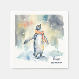 Wintervibes Pinguin Snow - Geburtstagsparty - Serviette